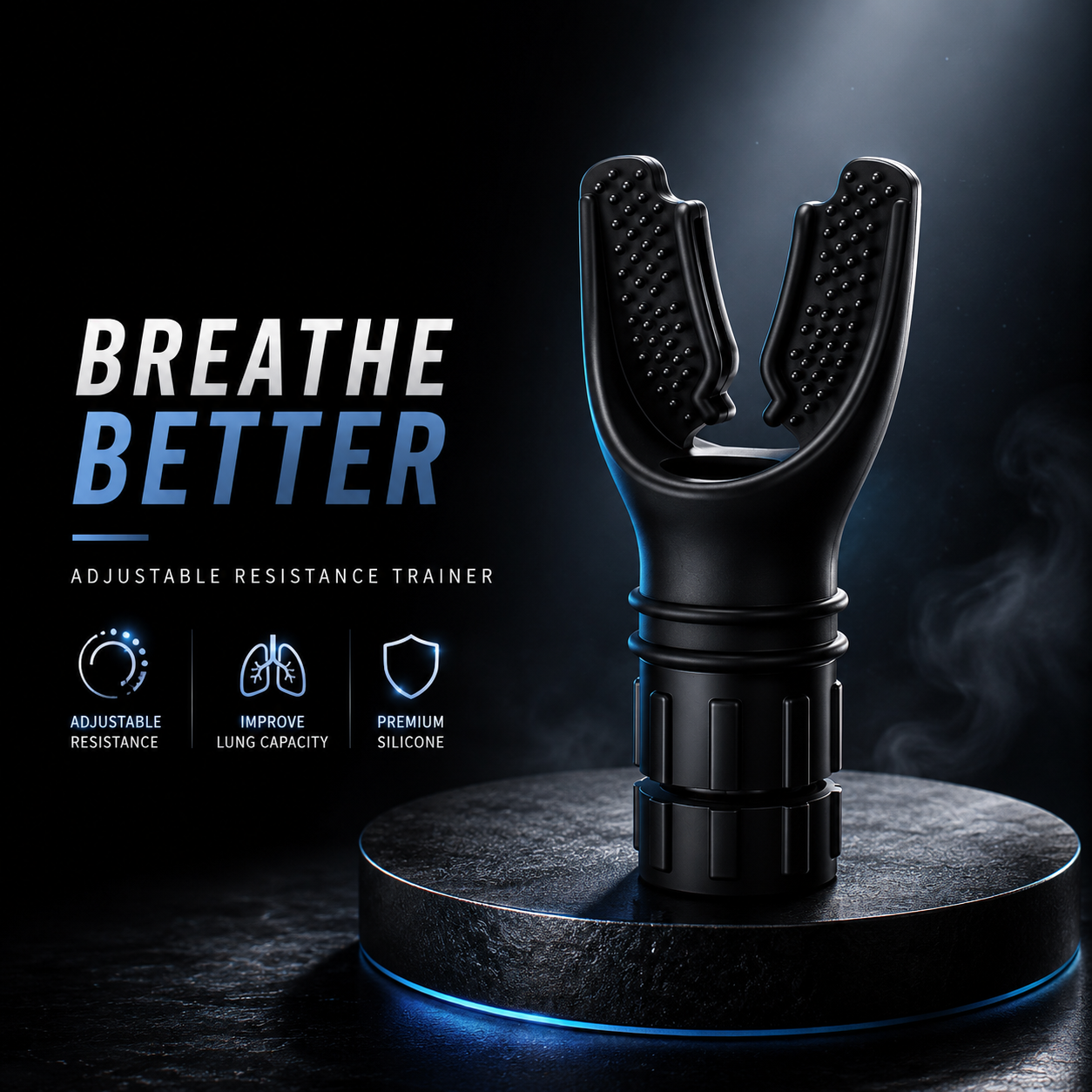 BreathFlex Pro Adjustable Breathing Trainer for Lung Capacity & Respiratory Fitness