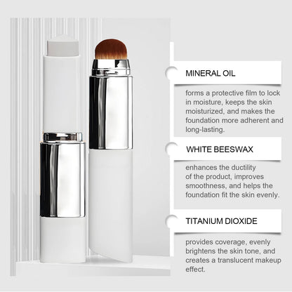 Color-Adjusting Foundation Stick – Moisturizing Full Coverage with Convenient Blending Brush