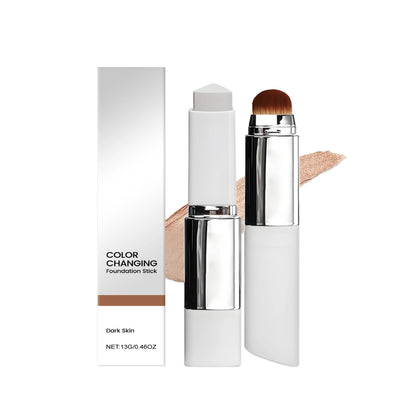 Color-Adjusting Foundation Stick – Moisturizing Full Coverage with Convenient Blending Brush