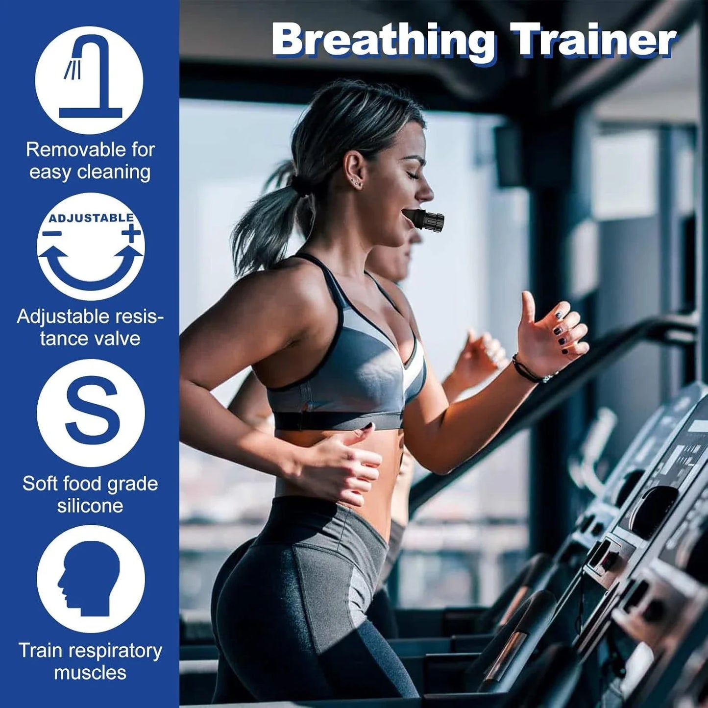 BreathFlex Pro Adjustable Breathing Trainer for Lung Capacity & Respiratory Fitness