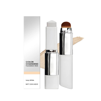 Color-Adjusting Foundation Stick – Moisturizing Full Coverage with Convenient Blending Brush