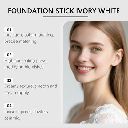 Color-Adjusting Foundation Stick – Moisturizing Full Coverage with Convenient Blending Brush