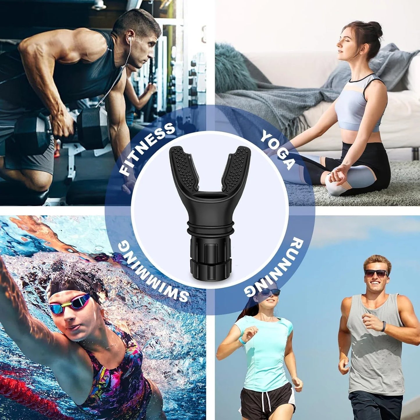 BreathFlex Pro Adjustable Breathing Trainer for Lung Capacity & Respiratory Fitness