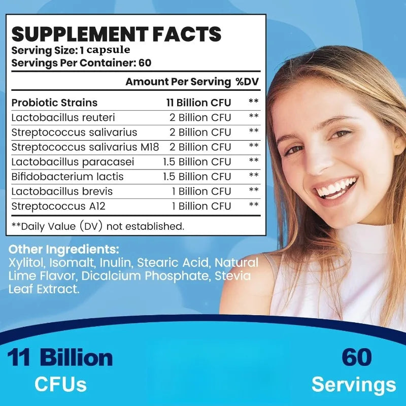 Oral probiotic capsules with 11 billion CFU